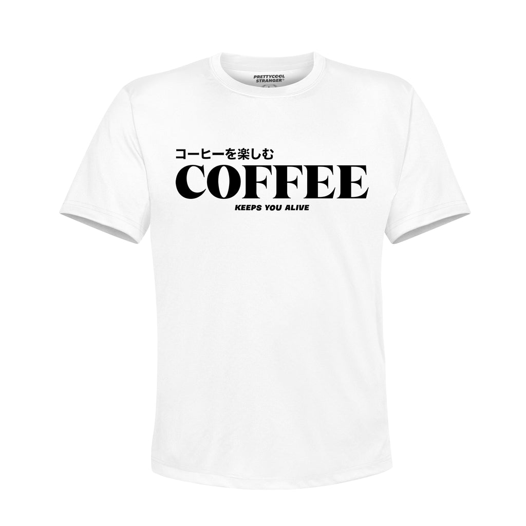 PRETTYCOOLSTRANGER®️ presents "COFFEE" T-Shirt (WHITE)