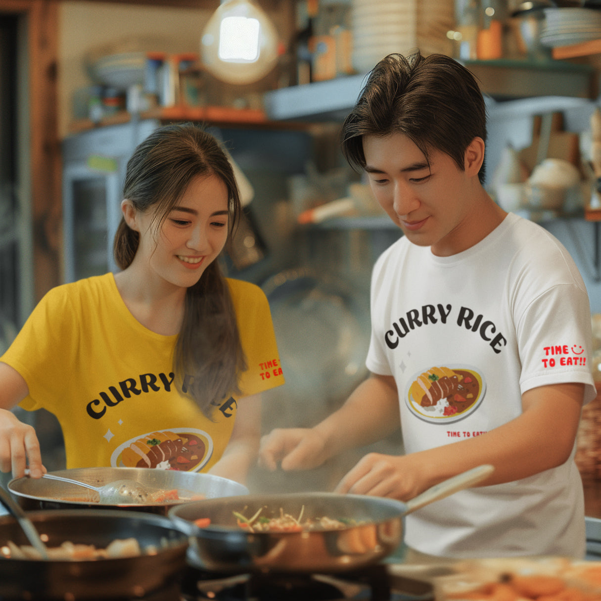 PRETTYCOOLSTRANGER®️ presents "Curry Rice" T-Shirt (WHITE)